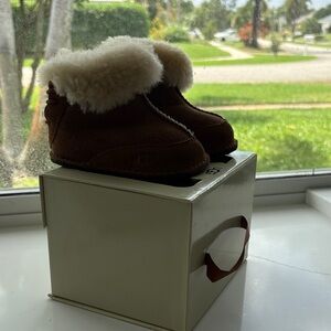 UGG Baby Shearling-Lined Booties in Chestnut Brown